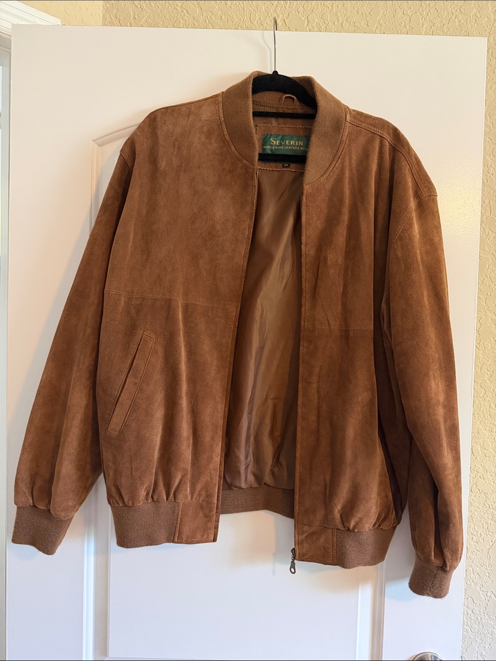 Men's Brown Suede Bomber Jacket